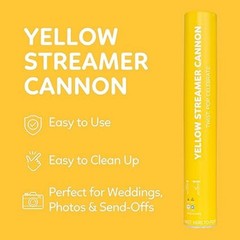 2 Pack Streamer Confetti Poppers, 12» Biodegradable Yellow Cannon, Pride Party