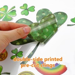 St Patricks Day Decorations,St Window 9 x 10 x 0.3 inches, Green