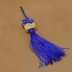 2Pcs Blue Nylon Chinese Knot Tassels Soft Reusable Home Hanging Decor
