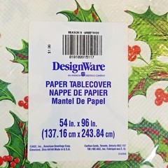 2 Table Covers Vintage Sealed Christmas Holly and Red Green Checked Tablecloths