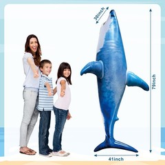 Extra Large Inflatable Shark Pool Toy,79inch Shark Pool Birthday Party Decora…