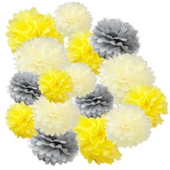 Paper Tissue Pom Poms 8″ 12″ 14″ Party Decoration Honey Yellow Multi Color 24pk