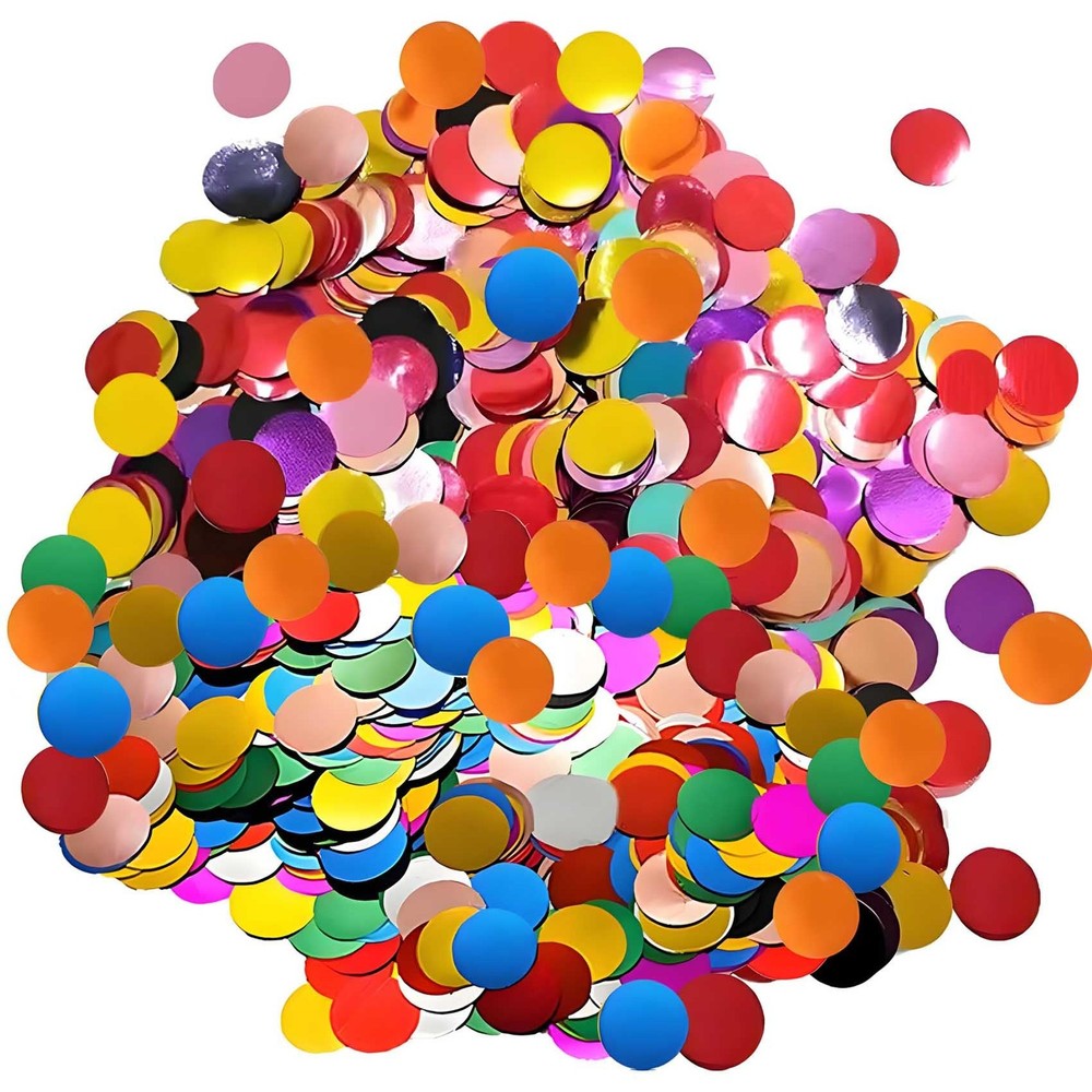 Rainbow Metallic Foil Confetti 8000 Pcs 0.59″ Diameter 60g – Party Wedding
