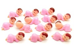 Mini Plastic Babies for Party Favor Decor 60 Count (Pack of 1), Pink