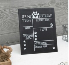Pet Birthday Milestone Board Dog Birthday Chalkboard Sign Dog Cat 11”x 9.75” NEW