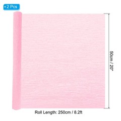 8.2ft Crepe Paper Roll, 2 Roll 20″ Width Paper Streamer Sheet, Dark Pink