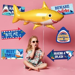 20 Pieces Shark Party Decorations Signs Shark Decorations Ocean Theme Party