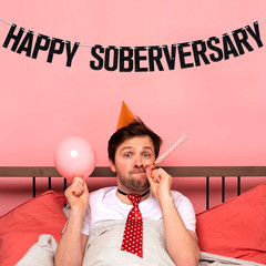 Happy Soberversary Banner, Happy Sober Anniversary Decor, Happy Sobriety, Celebr