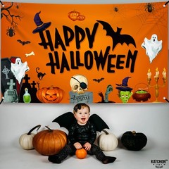 KatchOn, Day of the Dead Backdrop – XLarge, 72×44 inches, Orange and Black