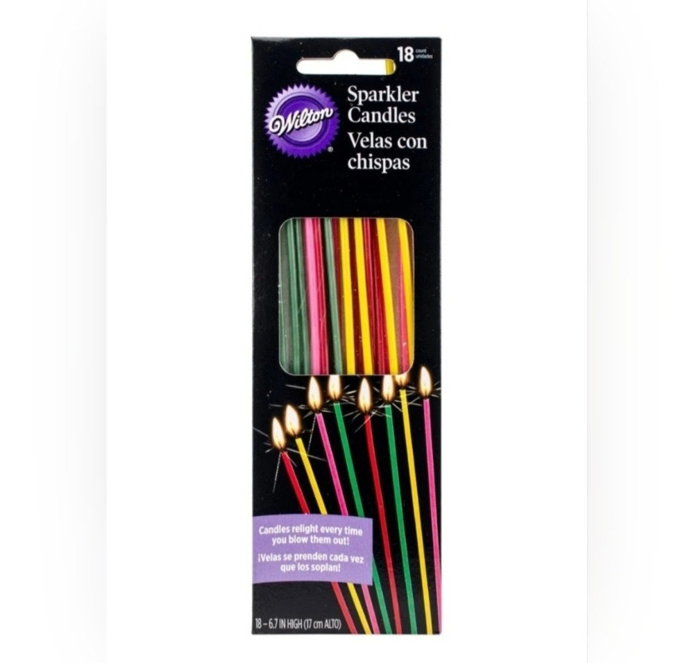 NIP Wilton Wax Sticks 6.7″ 18 Pack Assorted Colors Red Yellow Green Pink