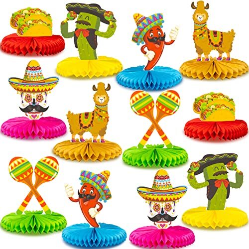 12 Pcs Cinco De Mayo Table Centerpiece for Mexican Themed Party Decor
