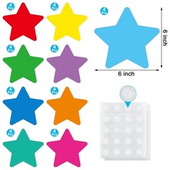 36 Pcs Star Cutouts Assorted Color Paper Star Cutouts for Bulletin Board Back to
