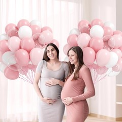 60pcs Light Pink Balloons with Clear Pastel Pink and White Balloons for Weddi…