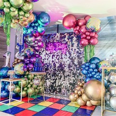Metallic Balloons, 12 Inch Rainbow Chrome Balloons, 35Pcs Assorted Colors Mul…