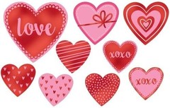 Valentine’s Day Holiday Theme Party Wall Decoration 9 ct. Heart Paper Cutouts