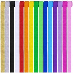 6 Rolls White Crepe Paper Streamers 1.8 Inch x 82 Ft Party Decorations