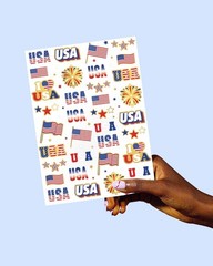 All Ages Friendly: 70 Red, White, and Blue Temporary Tattoos for Celebrations