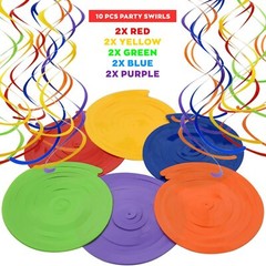 44pcs Birthday Party Decorations, Banner, Paper Fan, Garland, Swirl, Balloons