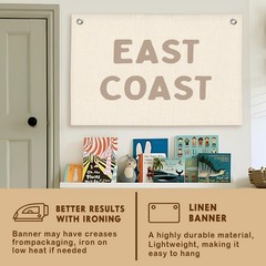 Coastal Nursery Boho Room Decor,Vintage East Coast wall art Banner, Coastal C…