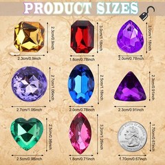 Pirate Treasure Jewels Multi-Colored Diamonds for Parties Pack of 80pcs