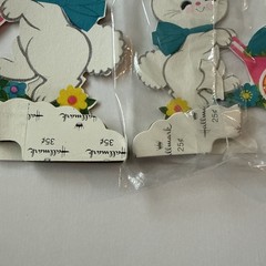 Vtg Hallmark Paper Honeycomb Easter Bunny & Chick Cut Out Table Decor SEE & READ