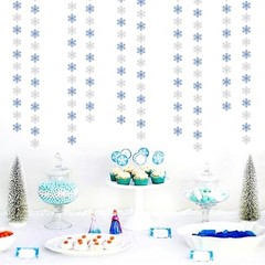 Snowflake-Snow Blue-Silver Christmas Party-Decoration Garland – 52ft Navy Blue