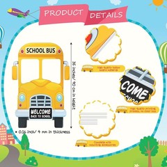 School Bus Photo Booth Frame for Back to School Celebration, 35 Inch Yellow D…