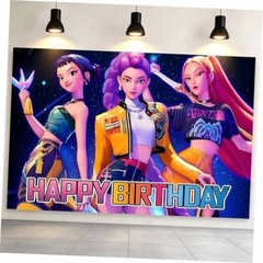 Cartoon Birthday Party Decorations,Happy Birthday Banner Backdrop for Birthday