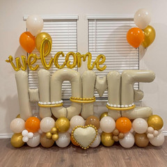 Beige HOME Balloons 40 Inch,Large HOME Letter Banner Cream White for Sweet House