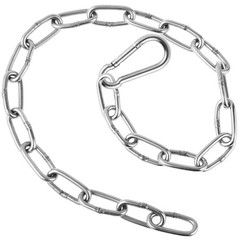 1Pcs Dual Grip Tricep Chain Extension for Cable Machines Silver Heavy Duty Iron