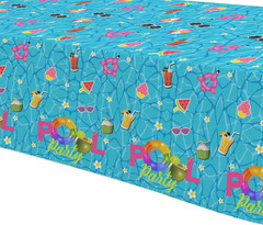 Pool Party Decorations Tablecloth, Disposable Summer Beach Party Tablecover for