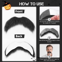 Fake Mustache Beard – Self Adhesive Bushy Novelty Mustache Costume Accessory …