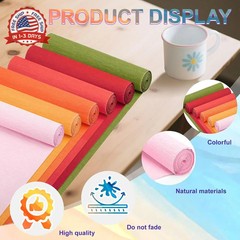 6 Rolls Crepe Paper Streamers, 10 Inch x 8 Feet Flower Making Kits with Floral T