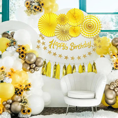 Yellow Birthday Decorations for Women – 33Pcs Yellow Party Decor for Girl with B