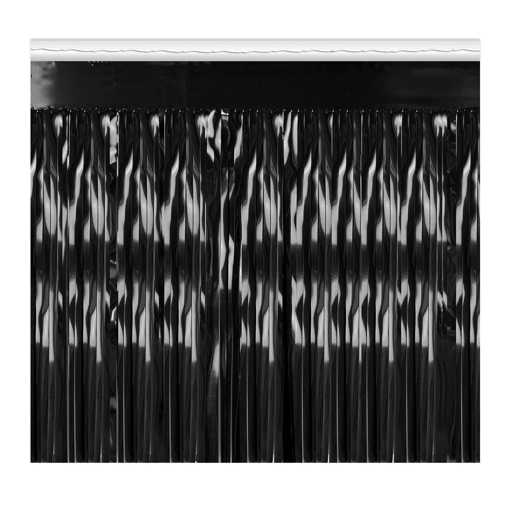 Beistle Black 1-Ply Metallic Fringe Drape – General Occasion | Party Supply