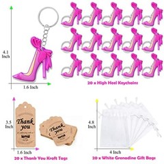 60 Pack Girl Party Decorations for Guests 20 High Heel Keychains 20 Tags and …