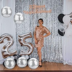 Inflatable Disco Ball Decor – 4 Set Large Beach Ball Hanging Mirror Party Suppli
