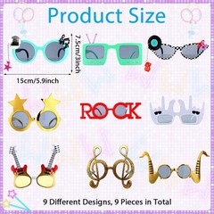 9 Pack Rock Music Funny Sunglasses Decor 80s 90s Music Party Supplies Radio S…