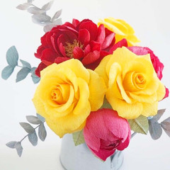 Crepe Paper Flower DIY Kits – 7 Rolls Rainbow Bright Colors Crepe Paper 2 Rolls