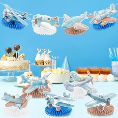 10Pcs Airplane Party Decorations Airplane Honeycomb Centerpieces Table Decora…