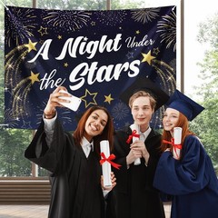 Starry Night Prom Party Backdrop 7×5 Ft Under The Stars Graduation Decor