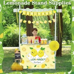 Lemonade Stand Supplies 100 Pcs Lemonade Cups with Lids and Straws Kids Lemon