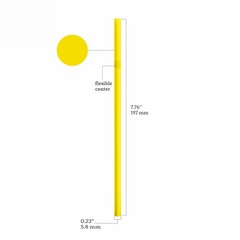 Paper Wrapped Plastic Flexible Drinking Straws – 7.75″ x 0.23″ (250, Yellow)
