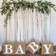 Burlap Print Baby Shower Boxes for Gender Reveal Party Gender Neutral Baby Showe