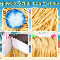 Luau Party Decorations, Grass Table Skirt for Tropical Hawaiian Party Decorat…