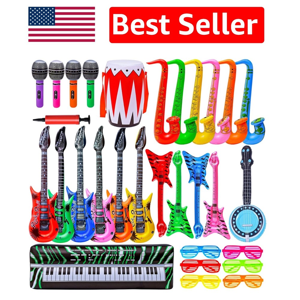Inflatable Party Favors – 30 Assorted Rock Star Toys for Ultimate Fun Experience