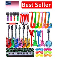 Inflatable Party Favors – 30 Assorted Rock Star Toys for Ultimate Fun Experience
