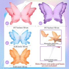 4 Pcs Giant 3D Crepe Hanging Butterflies, 19.7″ & 11.81″ Butterfly Decor,1324