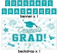 Teal Graduation Decorations 2026,Class of 2025 Graduation Decorations with Co…