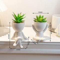 VENY TAYA 2 PCS Unique Artificial Plants A, Morden White Figurine (1 Pair)